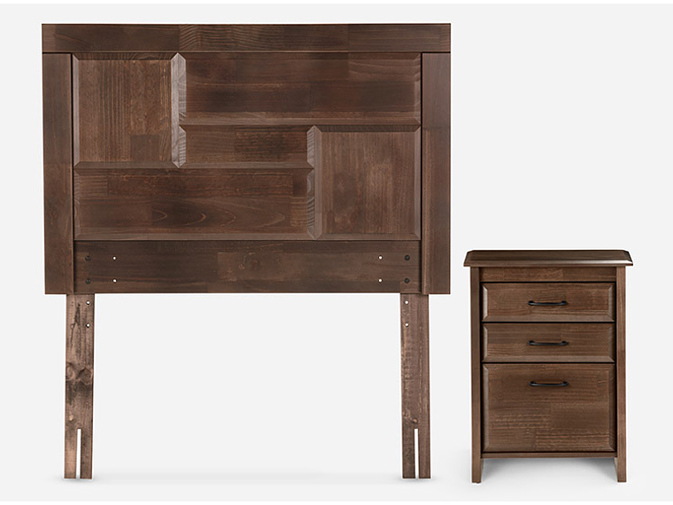 JUEGO DE DORMITORIO ROSEN CAMA BOXET UPLINE 1 PLAZA + SET DOLCE 3