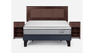 JUEGO DE DORMITORIO ROSEN CAMA EUROPEA INDIE BN 2 PLAZAS AZUL + SET RACHEL