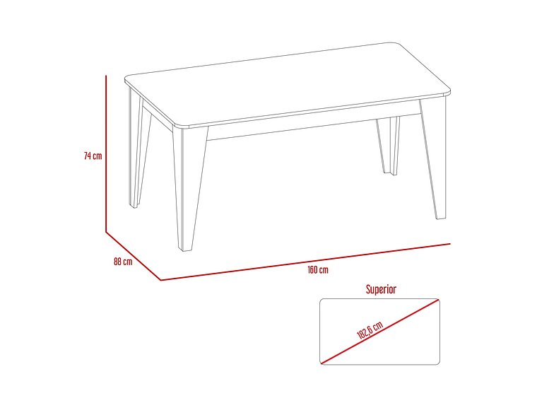 MESA DE COMEDOR 6 PUESTOS FM-007U CAFÉ OSCURO 3
