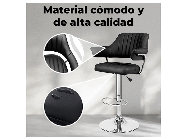 PACK 4 SILLA PISO BAR CON RESPALDO Y POSA BRAZOS 3