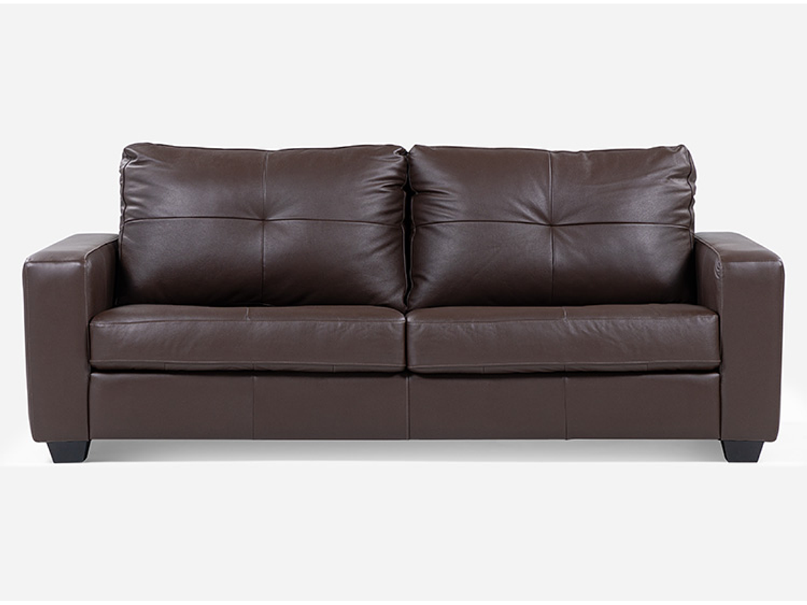 SOFÁ ROSEN ZEVIO 3 CUERPOS CUERO CAFÉ CHOCOLATE 1