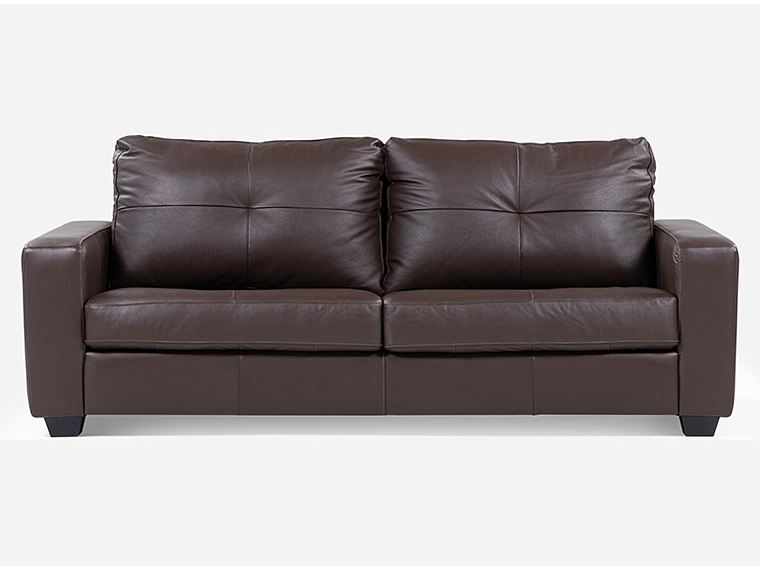 SOFÁ ROSEN ZEVIO 3 CUERPOS CUERO CAFÉ CHOCOLATE 1