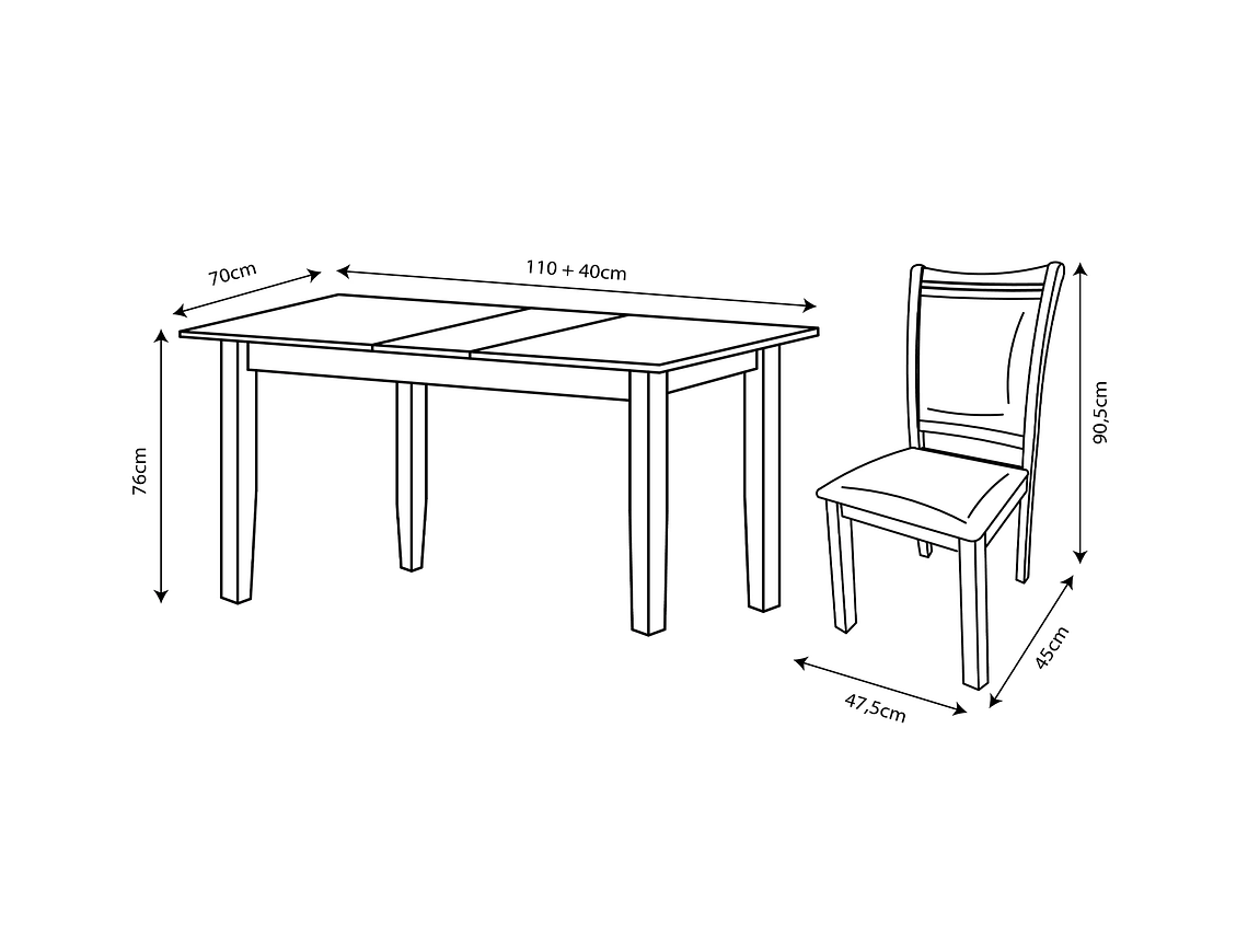 JUEGO DE COMEDOR ANDROS EXTENSIBLE 4 SILLAS 4