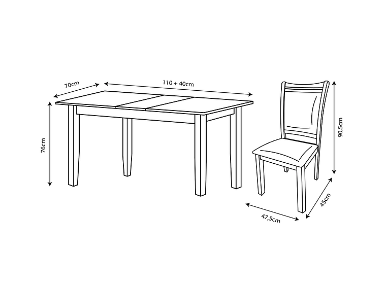 JUEGO DE COMEDOR ANDROS EXTENSIBLE 4 SILLAS 4