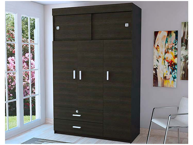 CLOSET TUHOME MANILA WENGUE 5 PUERTAS 2 CAJONES 6