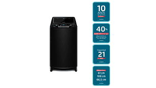 LAVADORA CARGA SUPERIOR FENSA PREMIUM CARE 21 21KG NEGRO