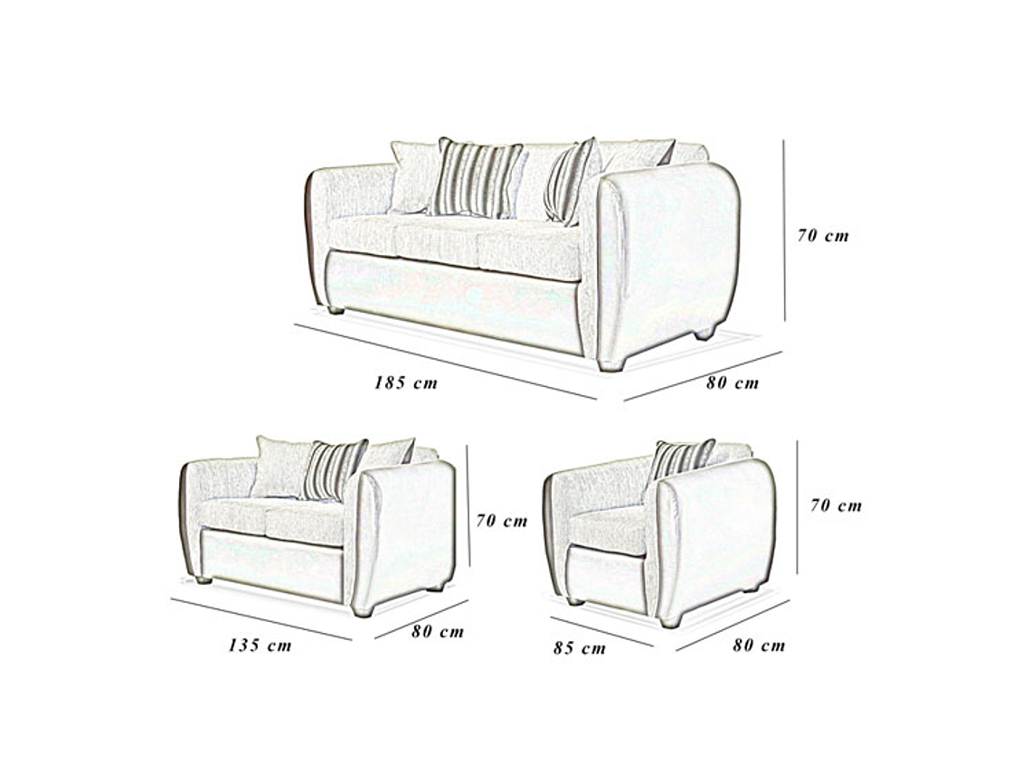 JUEGO DE LIVING ELEGANT DETAIL OKLAHOMA TELA PU 321 3