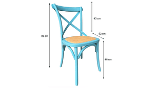  PACK 2 SILLAS DE COMEDOR RETRO AZUL