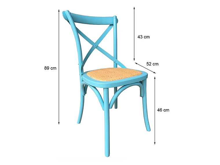  PACK 2 SILLAS DE COMEDOR RETRO AZUL 2