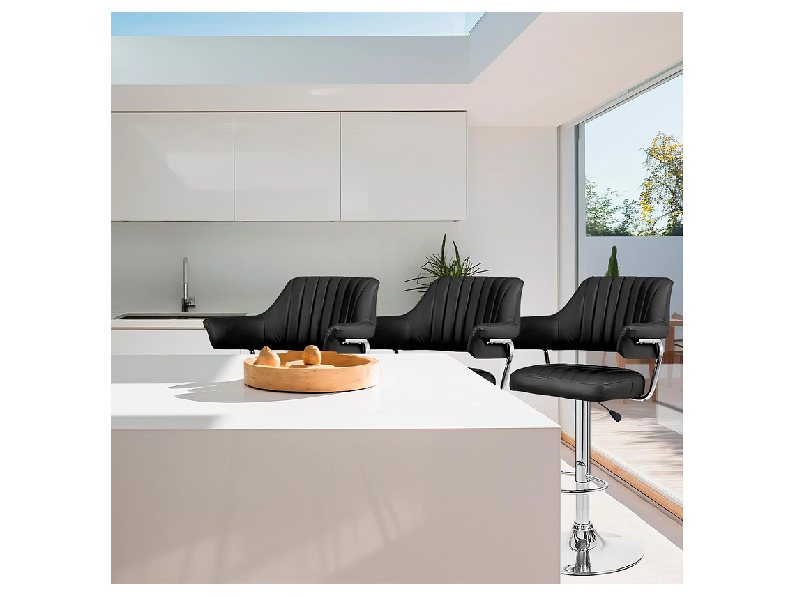 PACK 4 SILLA PISO BAR CON RESPALDO Y POSA BRAZOS 5