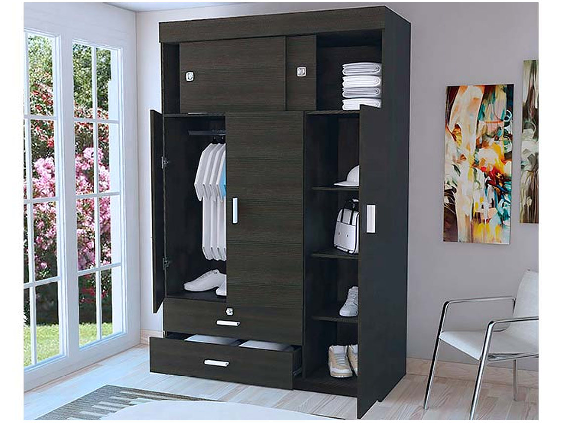 CLOSET TUHOME MANILA WENGUE 5 PUERTAS 2 CAJONES 7