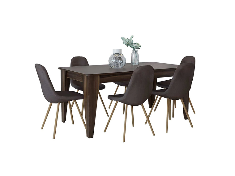 MESA DE COMEDOR 6 PUESTOS FM-007U CAFÉ OSCURO 6