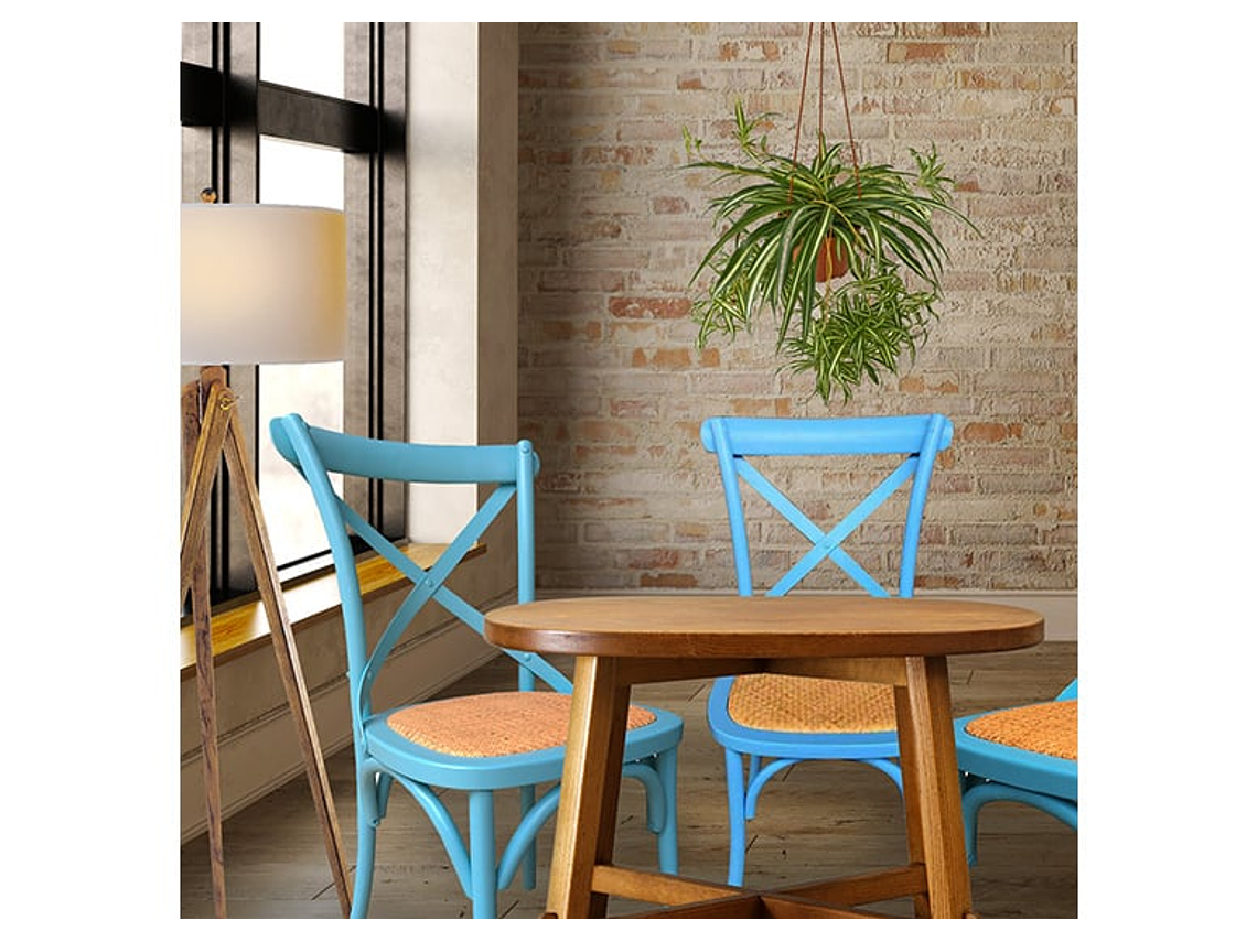 PACK 2 SILLAS DE COMEDOR RETRO AZUL 4
