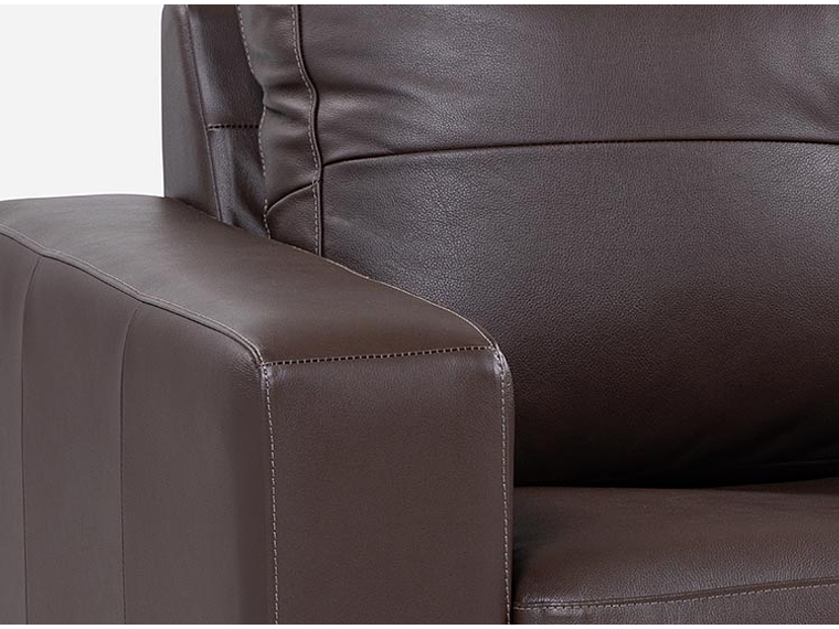 SOFÁ ROSEN ZEVIO 3 CUERPOS CUERO CAFÉ CHOCOLATE 6