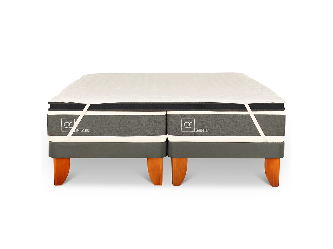 DUPLEX CAMA EUROPEA CIC ORTOPEDIC 1PL + TOPPER PREMIUM + CUBRE COLCHÓN 1