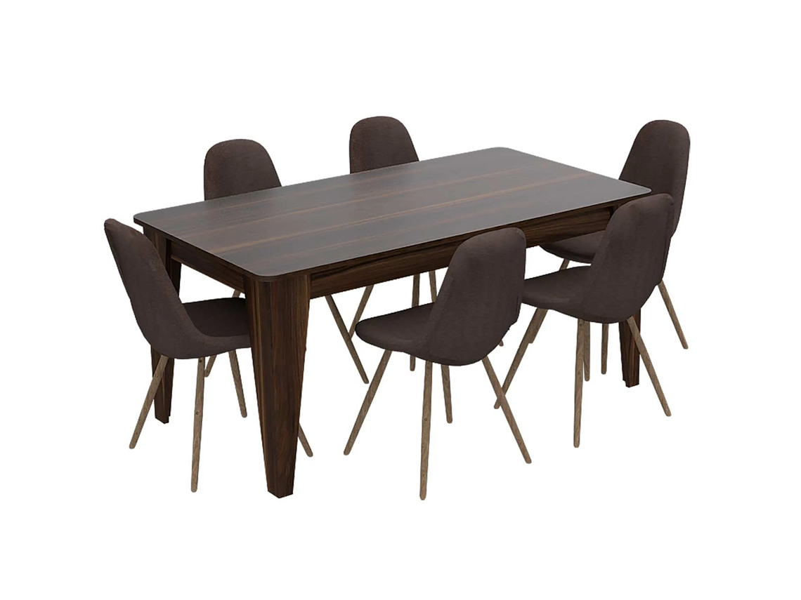 MESA DE COMEDOR 6 PUESTOS FM-007U CAFÉ OSCURO 7