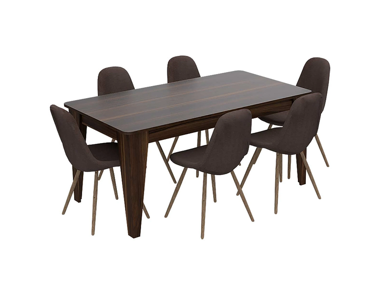 MESA DE COMEDOR 6 PUESTOS FM-007U CAFÉ OSCURO 7