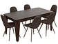 MESA DE COMEDOR 6 PUESTOS FM-007U CAFÉ OSCURO - Miniatura 7