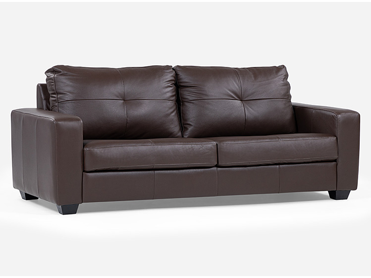 SOFÁ ROSEN ZEVIO 3 CUERPOS CUERO CAFÉ CHOCOLATE 7