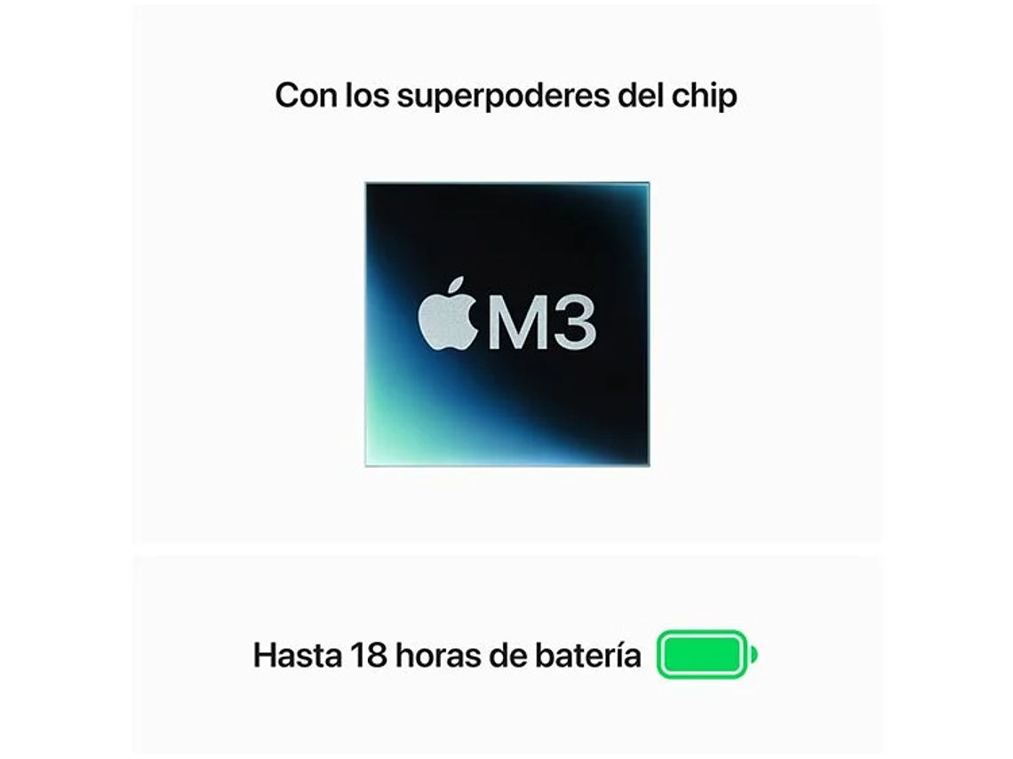 MACBOOK AIR M3 (CPU 8NUC Y GPU 10NUC) 16GB RAM 256GB SSD 15.3