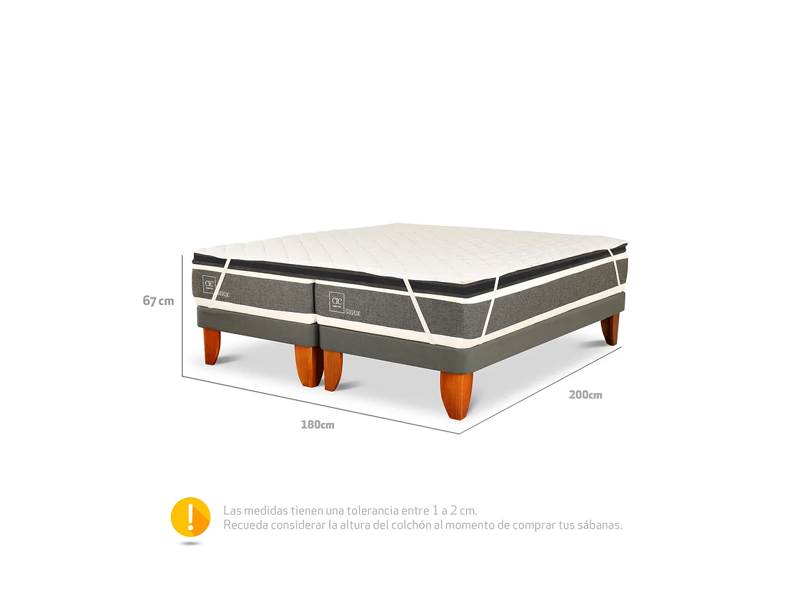 DUPLEX CAMA EUROPEA CIC ORTOPEDIC 1PL + TOPPER PREMIUM + CUBRE COLCHÓN 3