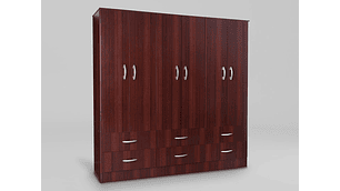 CLOSET CIC MAIPO 6 PUERTAS / 6 CAJONES 180 CM WENGUE