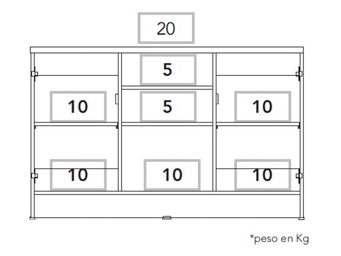 ESTANTE TUHOME HOME 4 REPISAS NEGRO 6