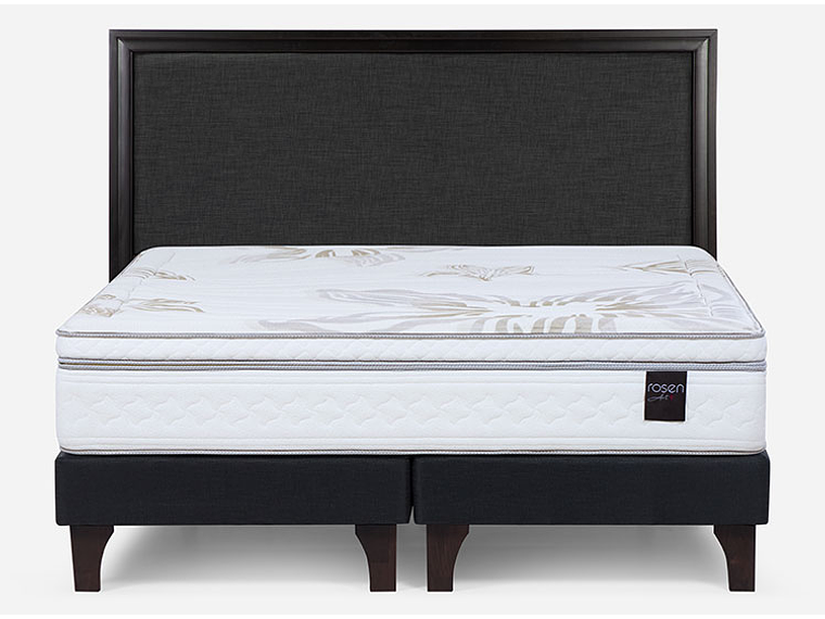 JUEGO DE DORMITORIO ROSEN CAMA EUROPEA ART 4 SÚPER KING GRAFITO + RESPALDO NOLITA 1