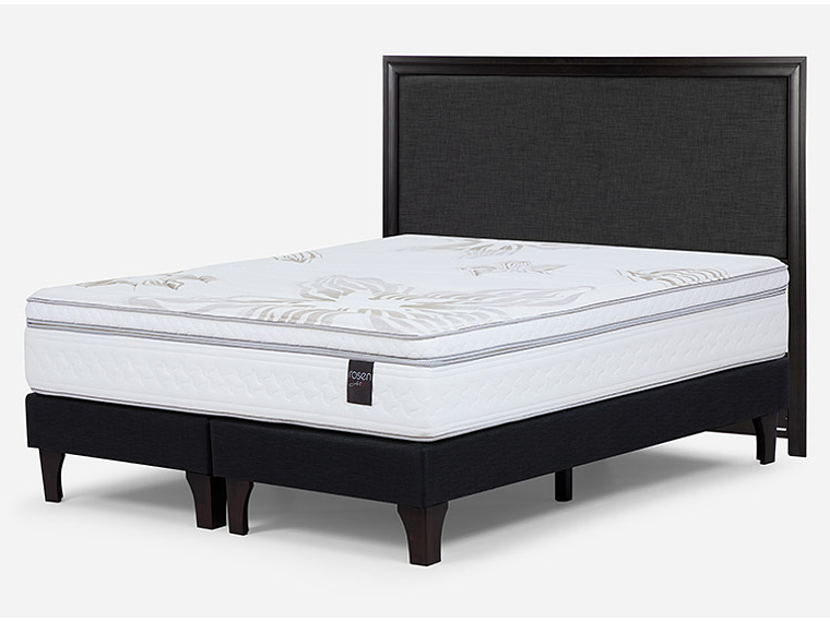 JUEGO DE DORMITORIO ROSEN CAMA EUROPEA ART 4 SÚPER KING GRAFITO + RESPALDO NOLITA 2