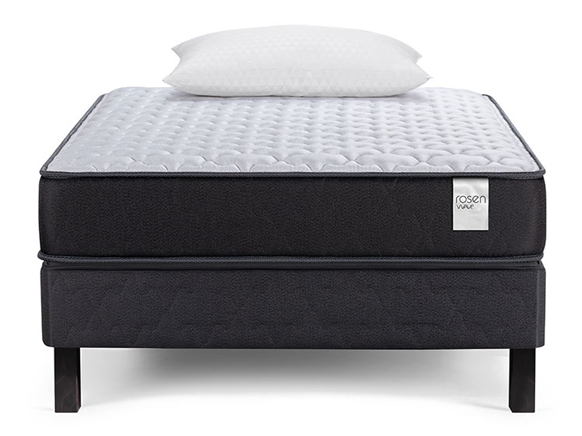 JUEGO DE DORMITORIO ROSEN CAMA EUROPEA WAVE 1 PLAZA + ALMOHADAS 2