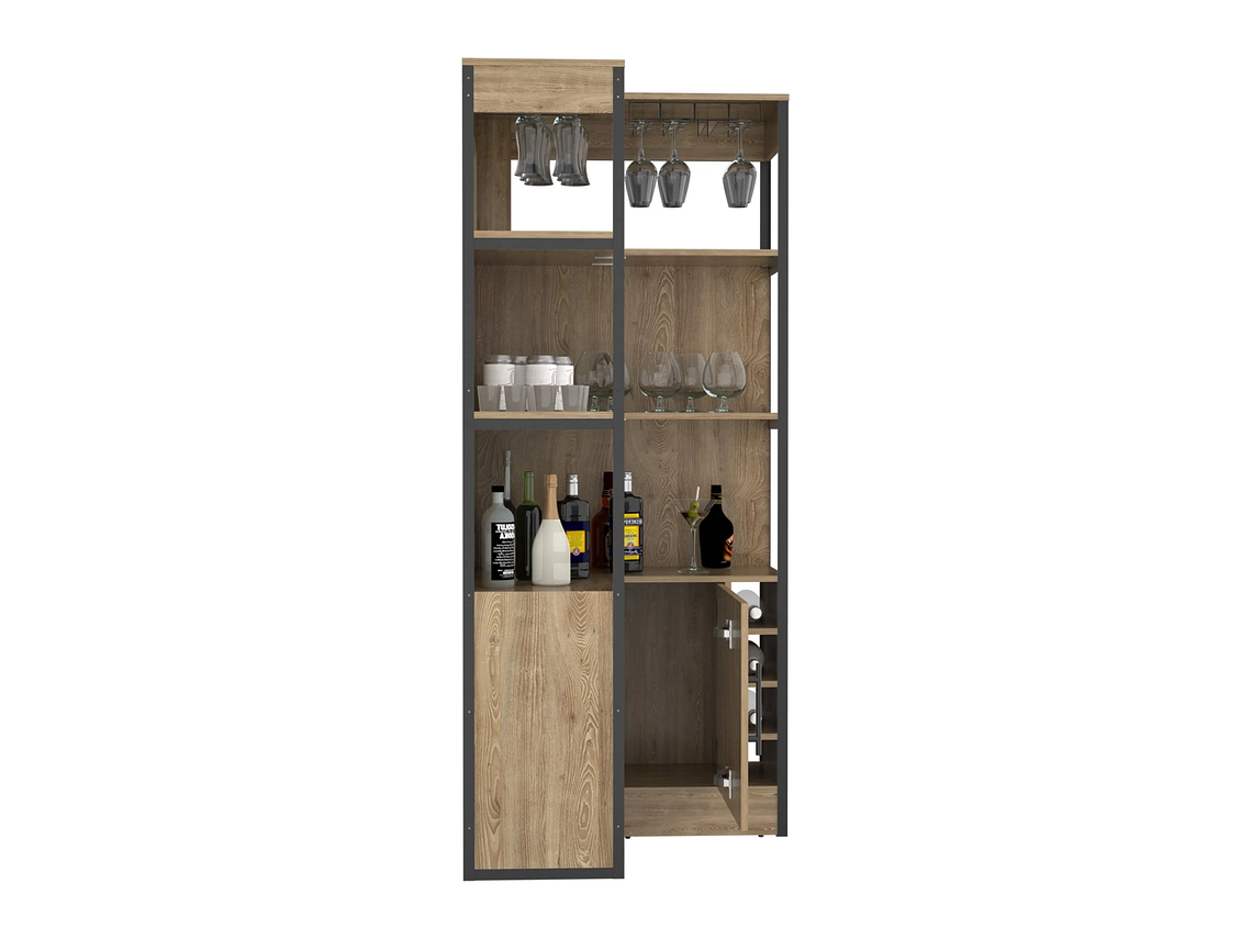 BAR ESQUINERO BOTELLEROS Y PORTACOPAS FM-005C CAFÉ CLARO 3