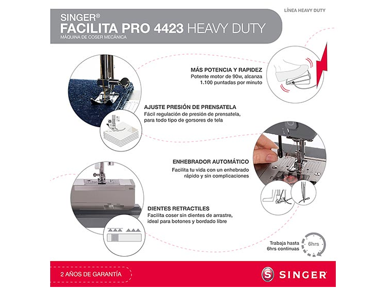 MÁQUINA DE COSER SINGER FACILITA PRO 4423 HEAVY DUTY 8