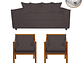 JUEGO DE LIVING DANTE 311 SOFA RESORTES Y SILLONES TIPO SITIAL COLOR CAFE - Miniatura 1
