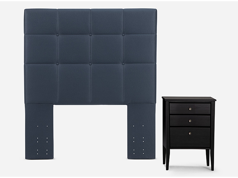 JUEGO DE DORMITORIO ROSEN CAMA EUROPEA INDIE 1 PLAZA + SET ISSEY AZUL 3