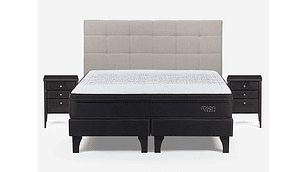 JUEGO DE DORMITORIO ROSEN CAMA EUROPEA TEMPO SÚPER KING GRAFITO + SET ISSEY NIEBLA