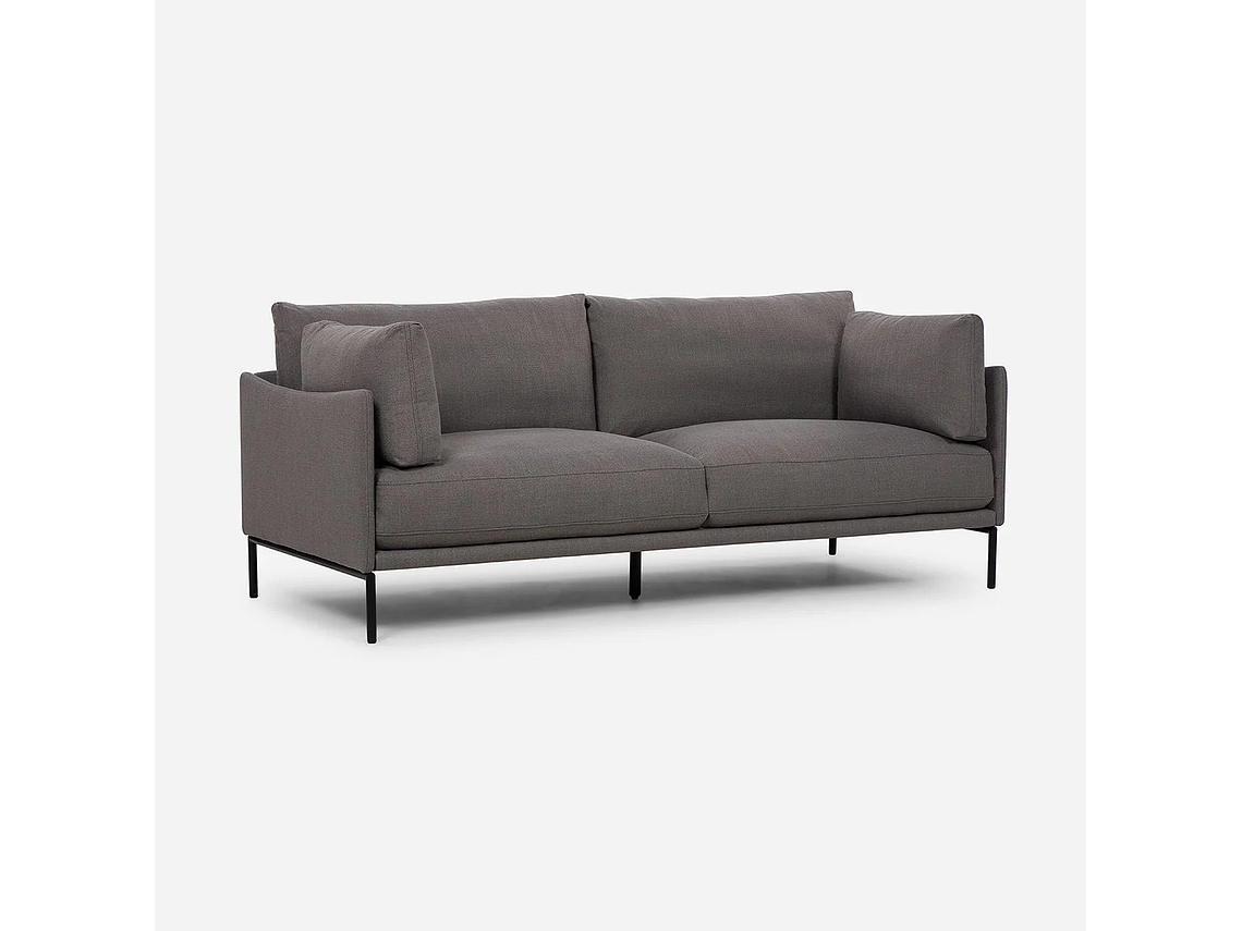 SOFÁ ROSEN 3 CUERPOS / TABLERO TERCIADO GRIS THAMOVA TELA OSCURO 1