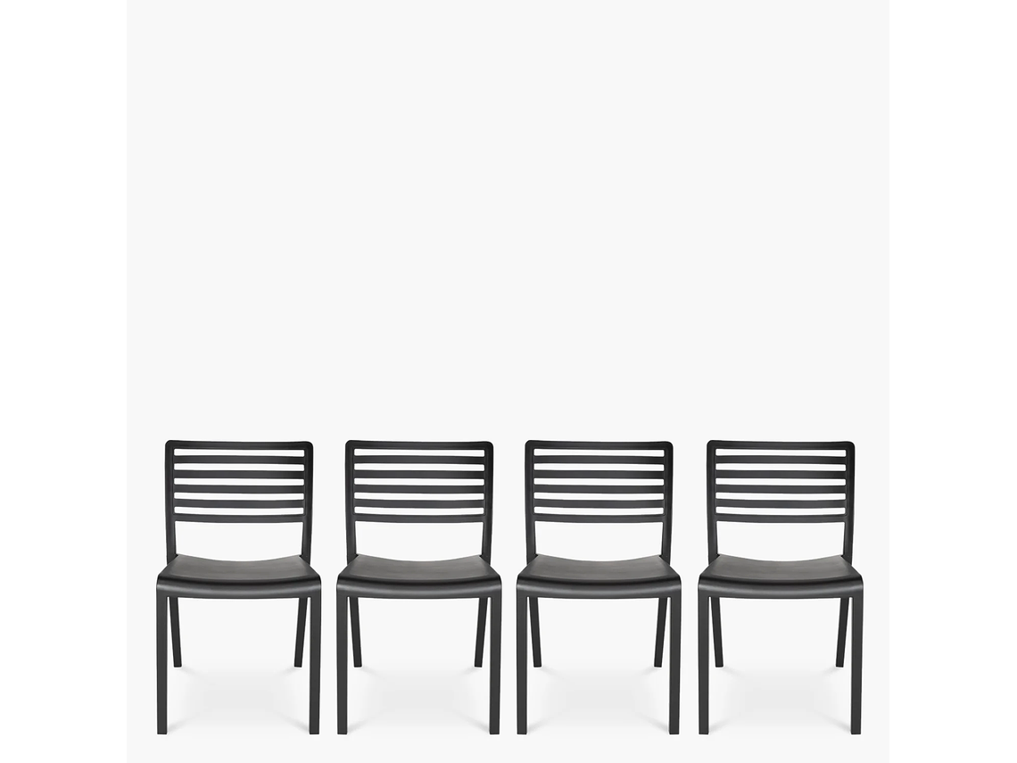 PACK 4 SILLAS PLÁSTICO TERRAZA BARCELONA EN COLOR NEGRO FORM 1