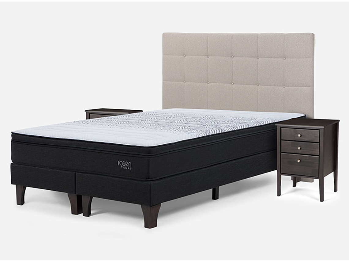JUEGO DE DORMITORIO ROSEN CAMA EUROPEA TEMPO SÚPER KING GRAFITO + SET ISSEY NIEBLA 2