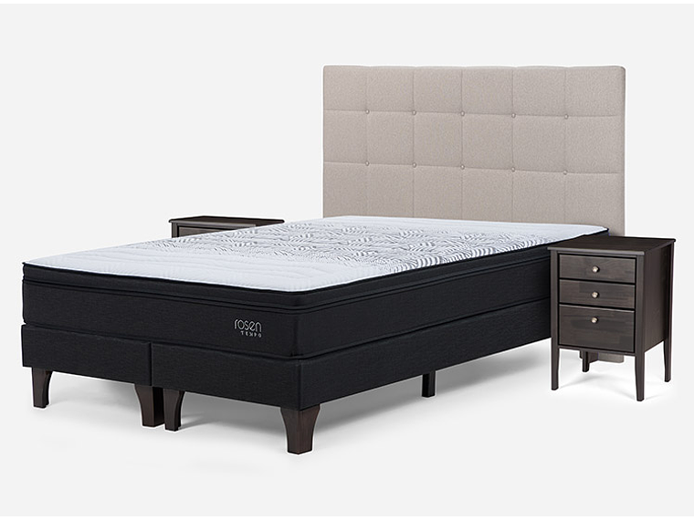 JUEGO DE DORMITORIO ROSEN CAMA EUROPEA TEMPO SÚPER KING GRAFITO + SET ISSEY NIEBLA 2