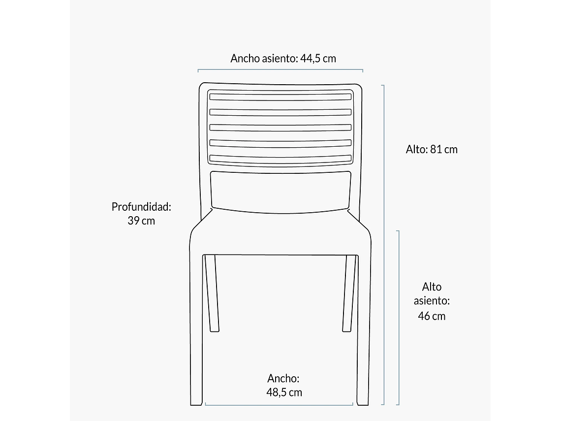 PACK 4 SILLAS PLÁSTICO TERRAZA BARCELONA EN COLOR NEGRO FORM 3