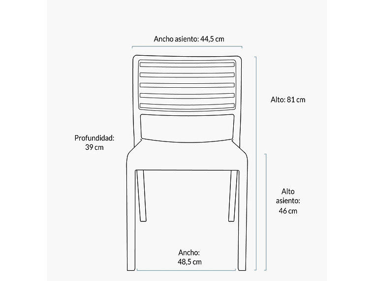 PACK 4 SILLAS PLÁSTICO TERRAZA BARCELONA EN COLOR NEGRO FORM 3