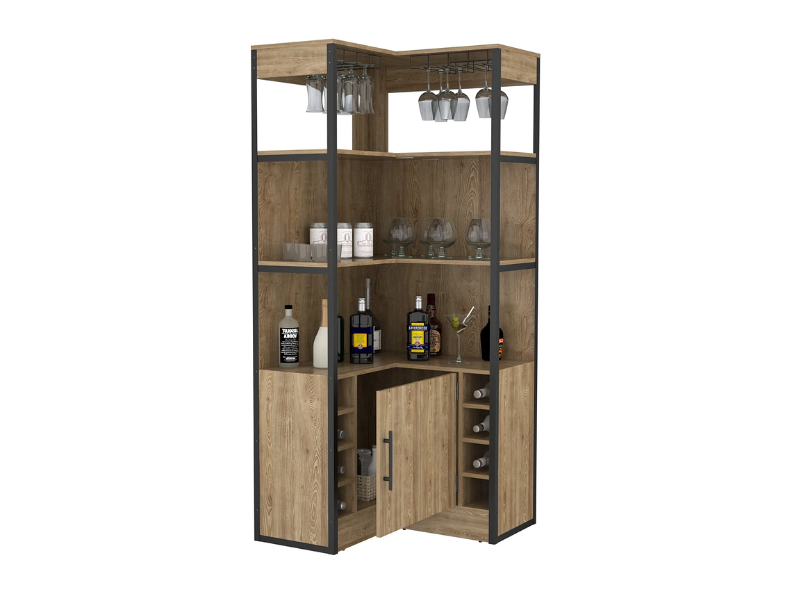 BAR ESQUINERO BOTELLEROS Y PORTACOPAS FM-005C CAFÉ CLARO 6