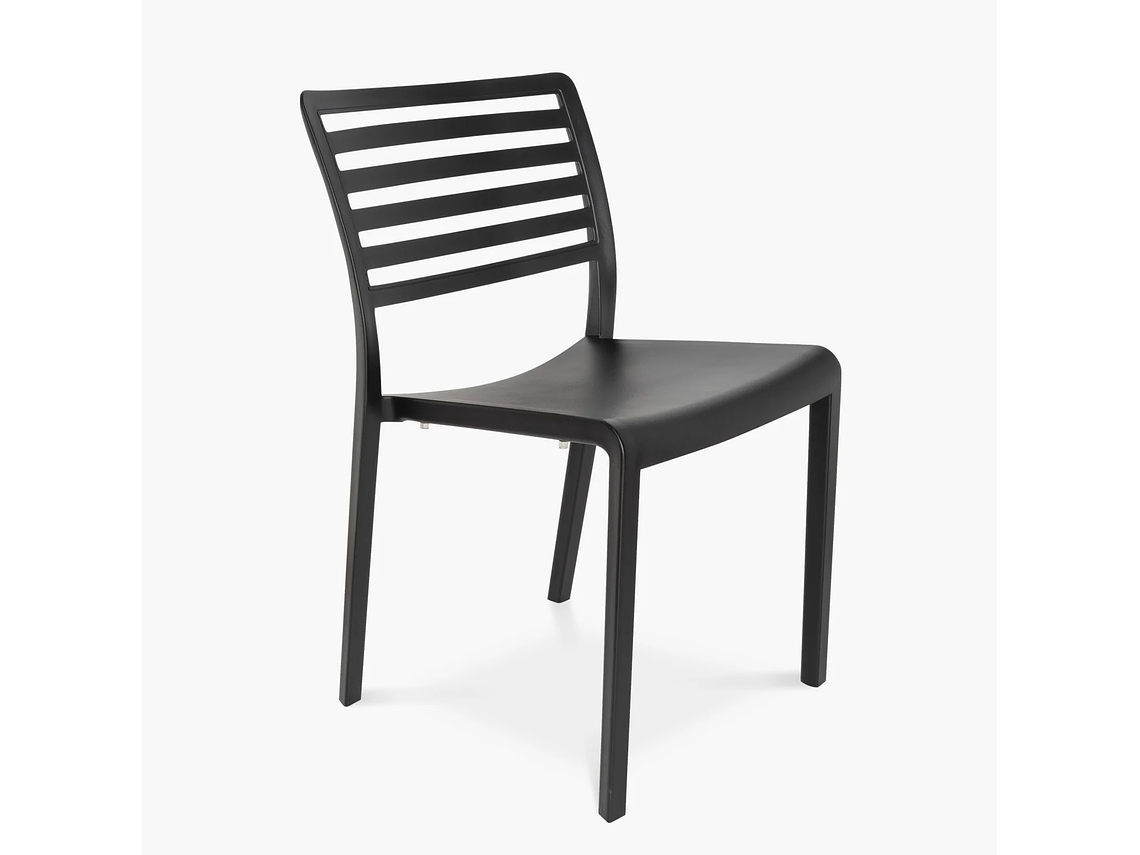 PACK 4 SILLAS PLÁSTICO TERRAZA BARCELONA EN COLOR NEGRO FORM 4