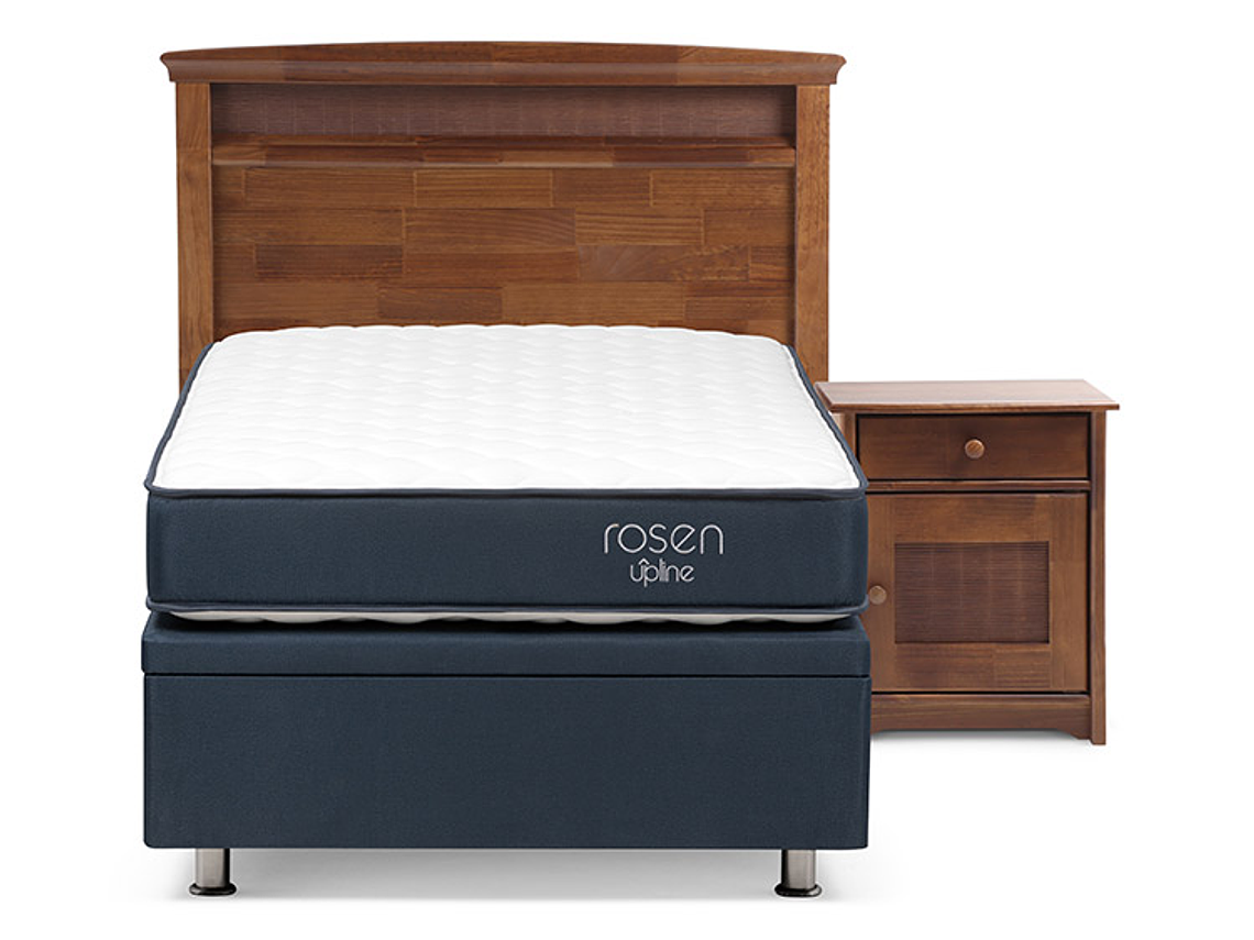 JUEGO DE DORMITORIO ROSEN CAMA BOXET UPLINE 1 PLAZA + SET VENETO 1