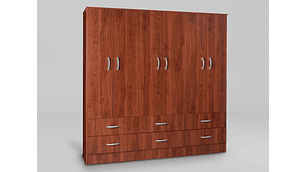 CLOSET CIC MAIPO 6 PUERTAS / 6 CAJONES 180 CM CEREZO