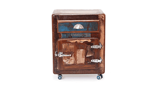 VELADOR DE MADERA ESTILO REFRIGERADOR ANTIGUO