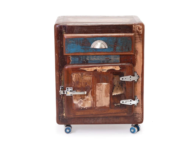 VELADOR DE MADERA ESTILO REFRIGERADOR ANTIGUO 1