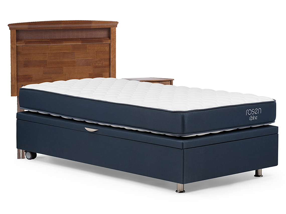 JUEGO DE DORMITORIO ROSEN CAMA BOXET UPLINE 1 PLAZA + SET VENETO 2