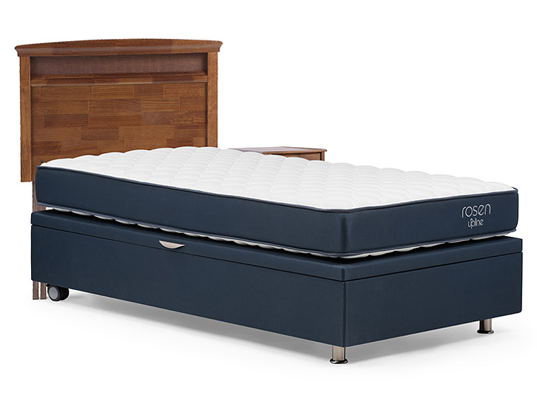 JUEGO DE DORMITORIO ROSEN CAMA BOXET UPLINE 1 PLAZA + SET VENETO 2