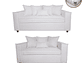JUEGO DE LIVING DANTE 3 2 SOFA RESORTES 3 Y 2 CUERPOS COLOR BLANCO HUESO BONE - Miniatura 1